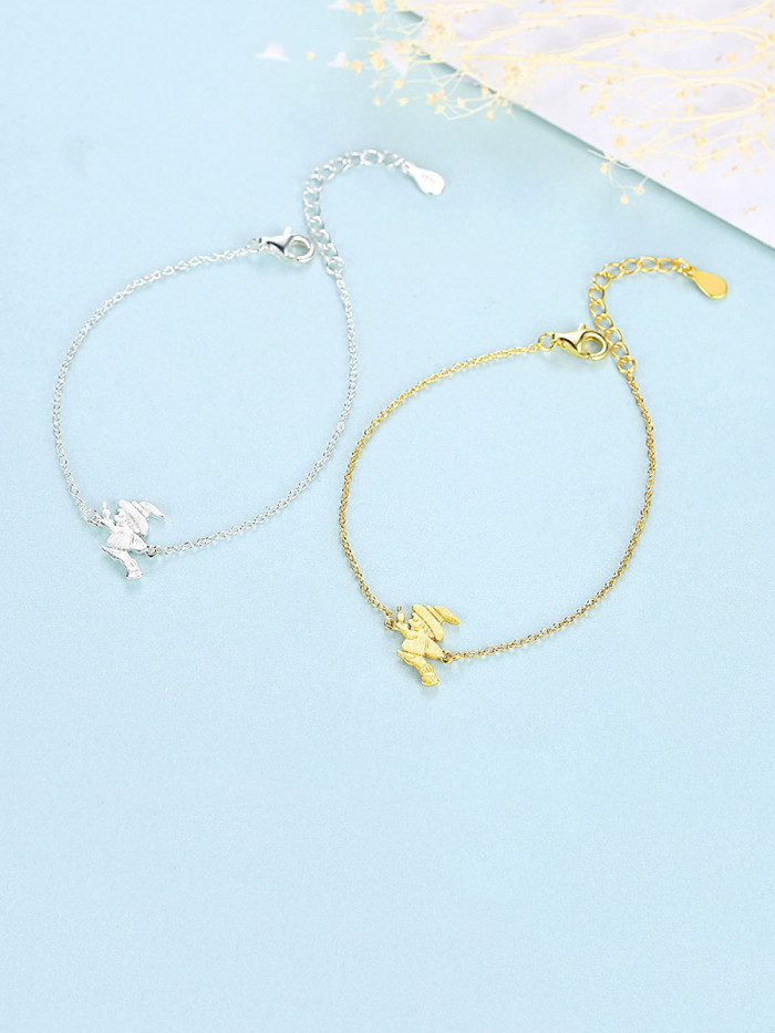 925 Sterling Silver With Gold Plated Simplistic Santa Claus  Bracelets