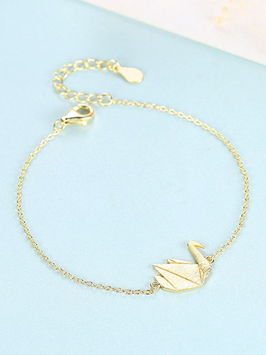 925 Sterling Silver With Glossy Simplistic  Swan Bracelets