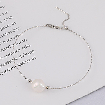S925 Silver Baroque Pearl Bracelet