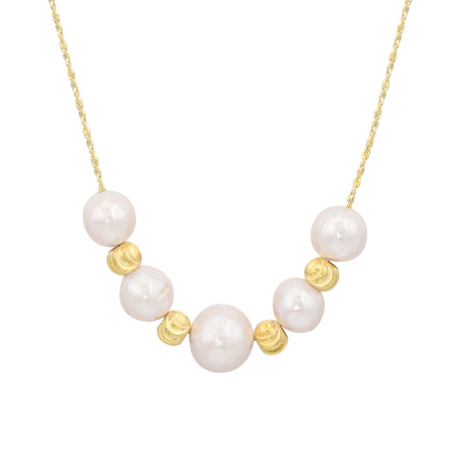 S925 Silver Baroque Pearl Round Pearl Necklace