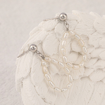 S925 Silver Baroque Pearl Droptear Shape Stud Earrings