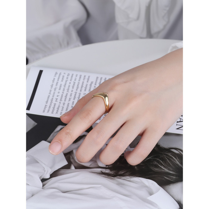 925 Sterling Silver Minimal Chic Triangle Geometry Refer To Ring Minimalist Rings