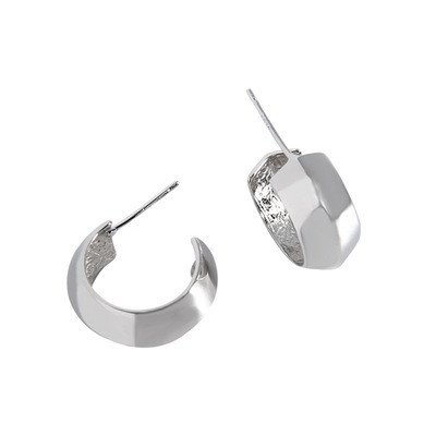 925 Sterling Silver All-Match Simple Ling Noodles Minimalist Stud Earrings