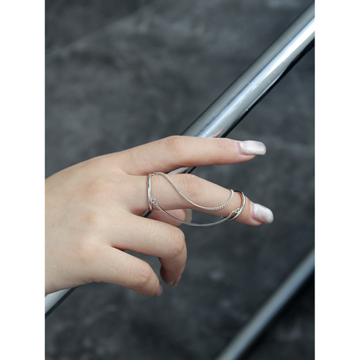 925 Sterling Silver Personality Double Ring Minimalist Rings