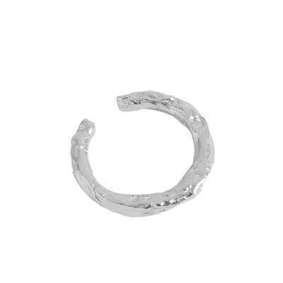 925 Sterling Silver Simple Irregular Myrology Texture Refer To Ring Minimalist Rings