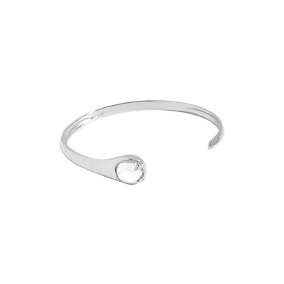 925 Sterling Silver Cold Geometry Round Arc Open Your Mouth Quality Minimalist Bangles