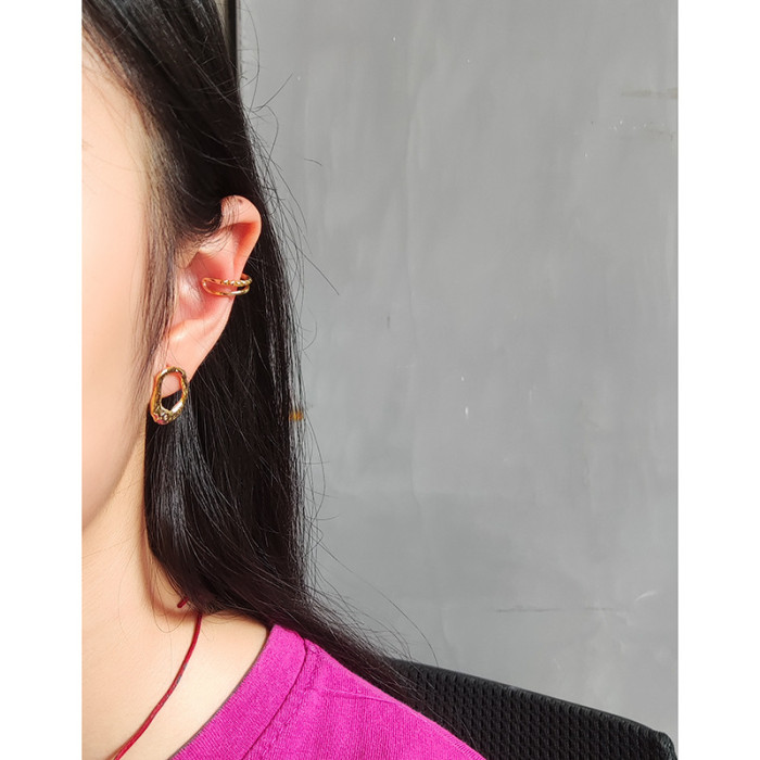925 Sterling Silver Fold Myrology Quality Ear Ornaments Crumpled Stud Earrings