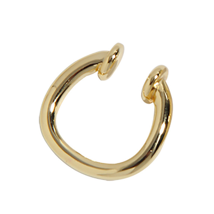 925 Sterling Silver Personality Ear Bone Geometry Circle All-Match Minimalist Cuff Earrings