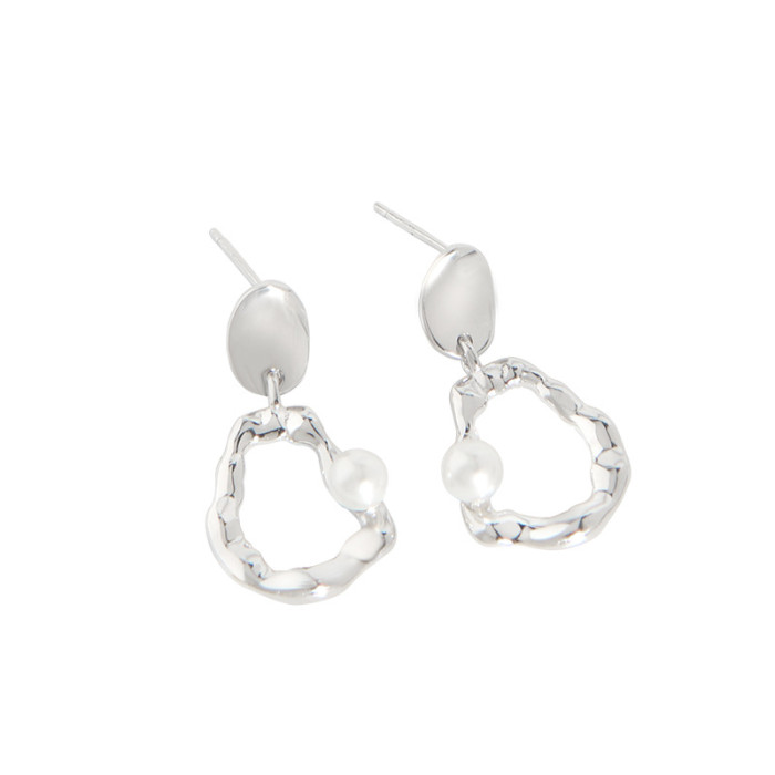 925 Sterling Silver Irregular Female Versatile Minimalist Stud Earrings