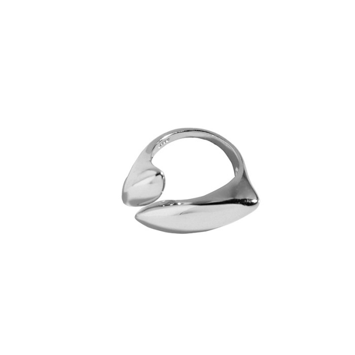925 Sterling Silver Luxury Personality Geometry Round Arc Refer To Ring Minimalist Rings