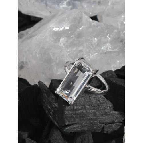 925 Sterling Silver Temperament Bloody Long Zirconium Quality Refer To Ring CZ Big Stone Rings