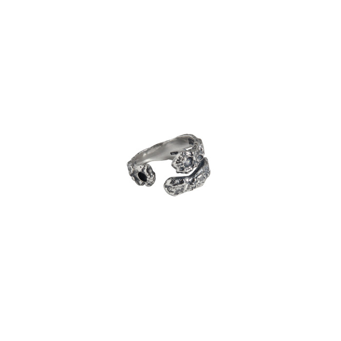 925 Sterling Silver Simple Light Luxury Fold Myrology Refer To Ring Crumpled Rings