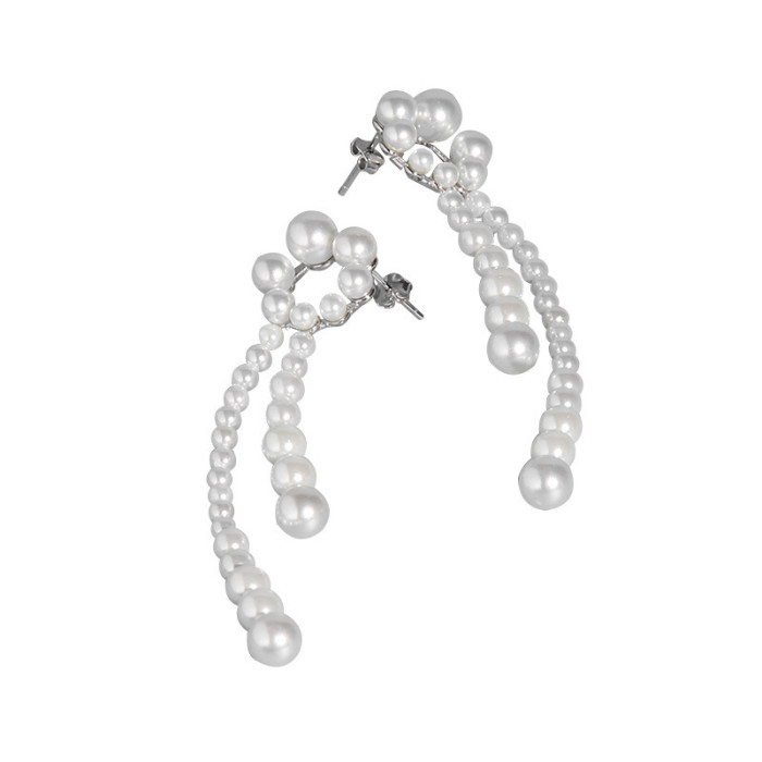 925 Sterling Silver Temperament Flowers Sweet Fresh Water Pearl Stud Earrings