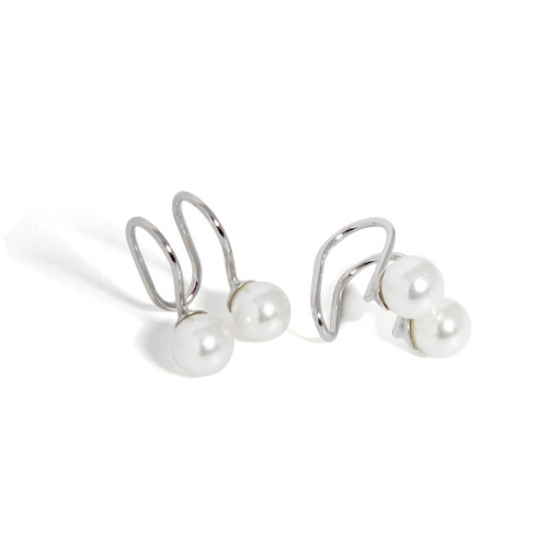 925 Sterling Silver Ear Hole Beads Ear Ear Buckle Ear Ornaments Fresh Water Pearl Clip On Earrings