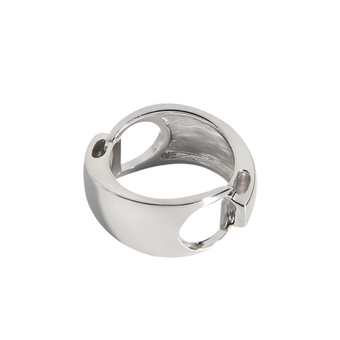 925 Sterling Silver Design Sense Heavy Industry Geometry Interventing Minimalist Rings