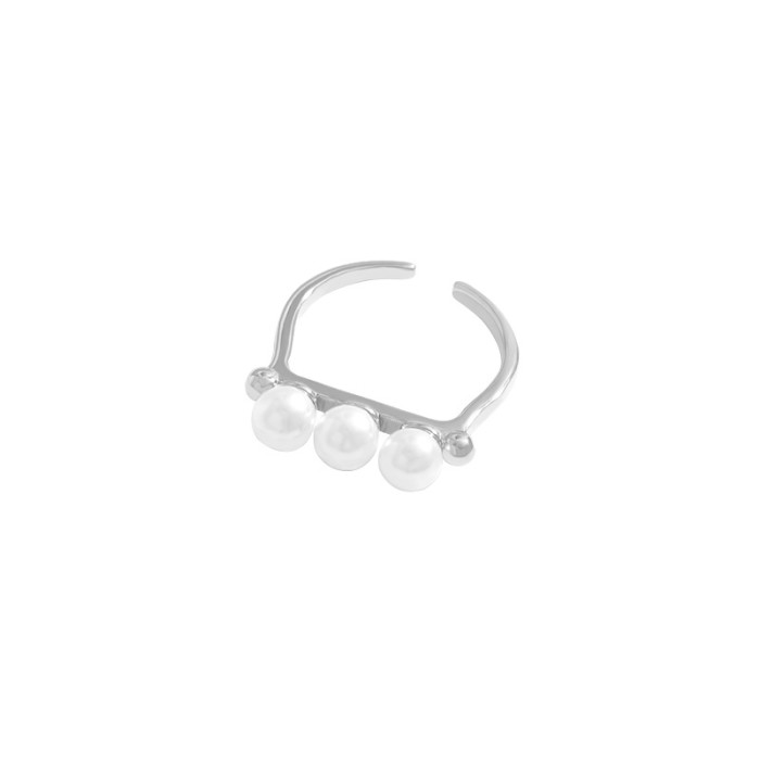 925 Sterling Silver All-Match Withdrawal Open Your Mouth Refer To Ring Fresh Water Pearl Adjustable Rings