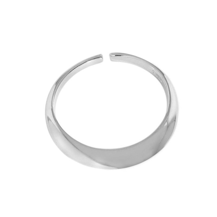 925 Sterling Silver Light Surface Conical Geometry Refer To Ring Minimalist Rings