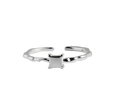925 Sterling Silver All-Match Personality Geometry Block Minimalist Rings