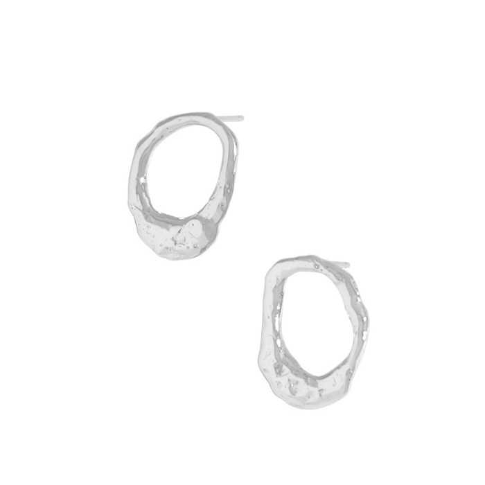 925 Sterling Silver Fold Myrology Quality Ear Ornaments Crumpled Stud Earrings