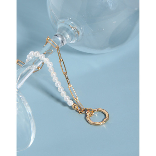 925 Sterling Silver Circle Female Versatile Lock Bone Fresh Water Pearl Collar Necklaces
