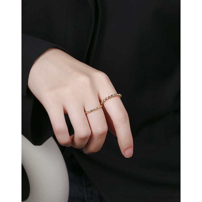 925 Sterling Silver Irregular Twist Line Open Your Mouth Refer To Ring Minimalist Adjustable Rings