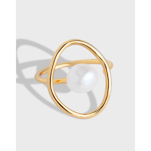 925 Sterling Silver Design Sense Alien Around The Line Refer To Ring Fresh Water Pearl Rings