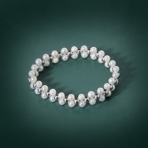 925 Sterling Silver Round Beads Beads Personality Fresh Water Pearl Bracelets