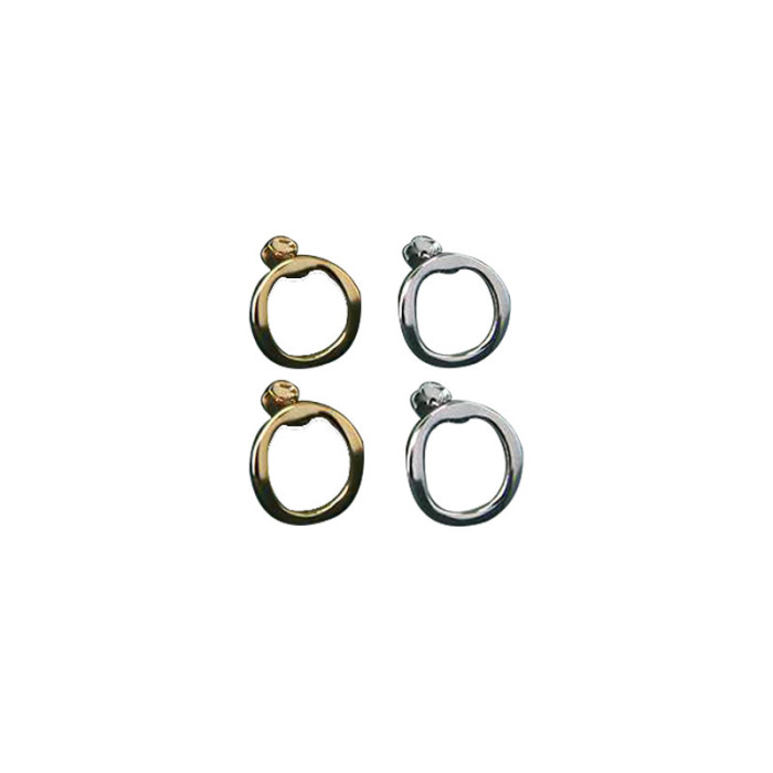 925 Sterling Silver Simple Irregular Circle Temperament All-Match Minimalist Stud Earrings
