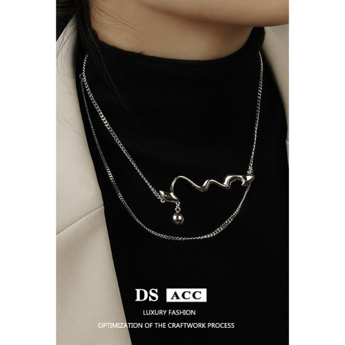 Necklace Young Woman Leakey Irregular Design Fashion Simple Cool Wind Clavicle Chain
