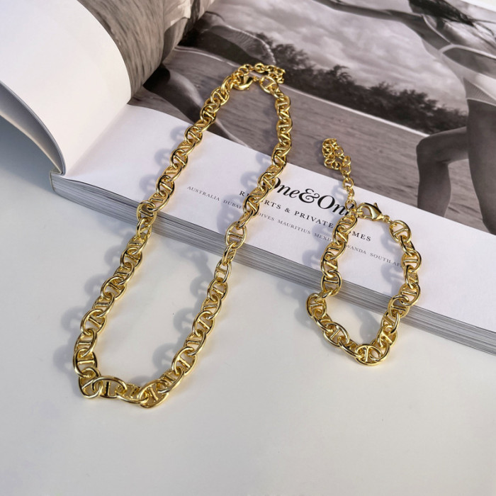 Pig Nose Bracelet Women'S Retro Versatile Wind Bracelet Exaggerated Chain Bracelet Simple Cool Wind Bracelet