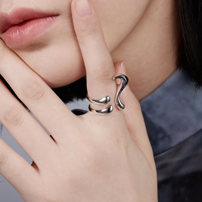 Open Ring Women Cold Wind Light Luxury Niche Design Cold Wind Index Finger Ring
