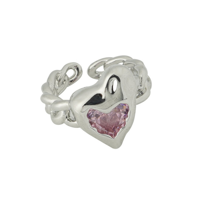 Love Ring Women Light Luxury Exquisite Chain Decoration Vintage Niche Design Index Finger Open Ring