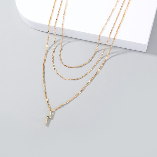 Multilayer Necklace Cool Wind Clavicle Chain Simple Niche Design Lightning Necklace Women