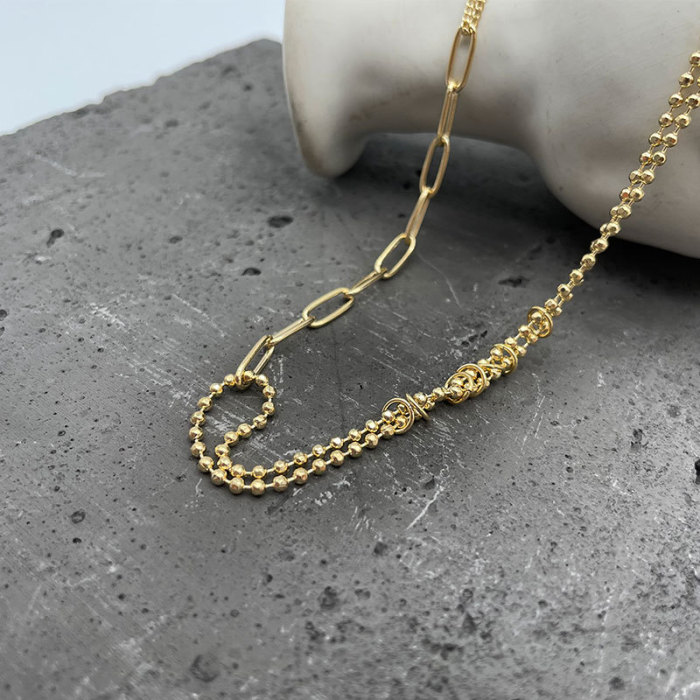 Necklace Women'S Fashion Metal Simple And Versatile Niche Design Chain Splicing Clavicle Chain