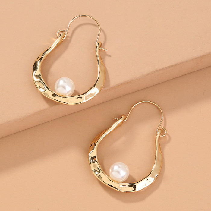 Popular U-Shaped Earrings Simple Fashion Elegant Style Earrings Earrings Short Imitation Pearl Earrings