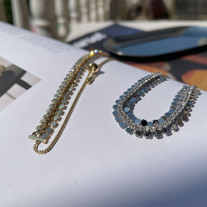 Zircon Bracelet Women'S Fashion Light Luxury Niche Style Small Disc Exquisite Personality Versatile