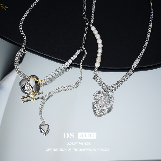 Love Necklace Women'S Versatile Light Luxury Accessories Year Niche Design Pearl Clavicle Chain