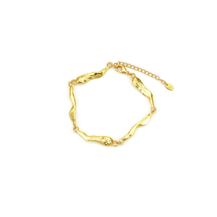 Bone Bracelet Women'S 18K Gold Plated Simple Fashion Personalized Versatile Niche Design Jewelry