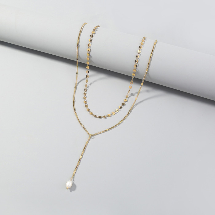 Retro Fashion Fresh Design Pearl Necklace Niche Retro Double Layer Necklace Jewelry