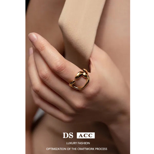 Ring Women Cool Style Light Luxury Design Niche Fashion Personality Korean Women Unique Plain Ring Open Ring
