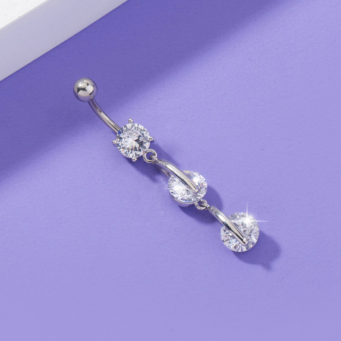 E-Commerce Personalized Navel Ring Creative Exquisite Tassel Zircon Navel Nail Piercing Jewelry