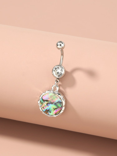 Hot Selling Fashion Jewelry Personalized Abalone Shell Round Navel Button Button Navel Ring