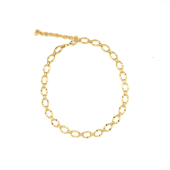 Simple Necklace Women'S Light Luxury Niche Design 18K Gold Plated Summer Cool Style Collarbone Chain