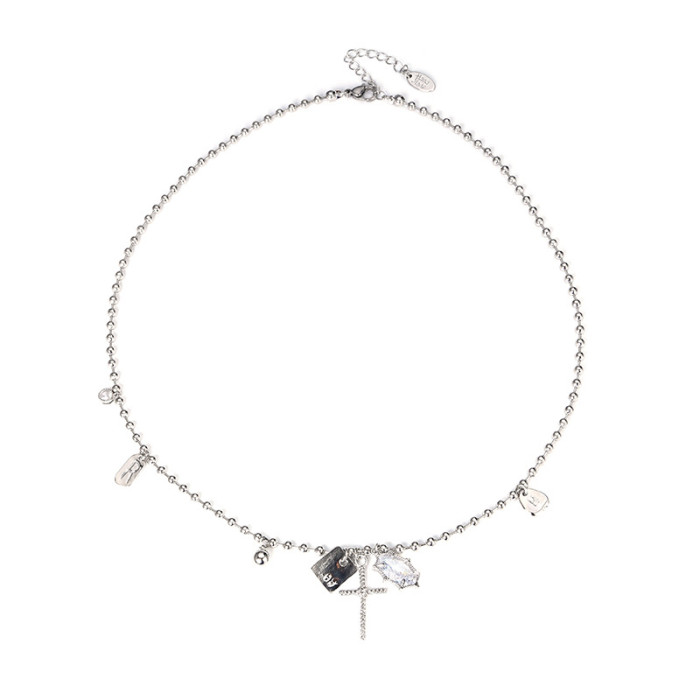 Cross Necklace Popular Women Style Light Luxury Accessories Niche Design Hot Girls Wear Metal Collarbone Chain