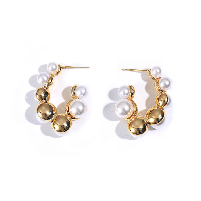 Pearl Earrings Women'S Fashion Light Luxury Earrings French Style Niche Design Earrings