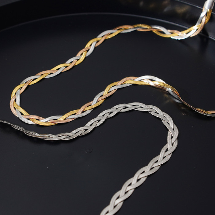 Snake Bone Chain Necklace Women'S Cool Style Fashion Color Silver Niche Light Luxury Collarbone Chain