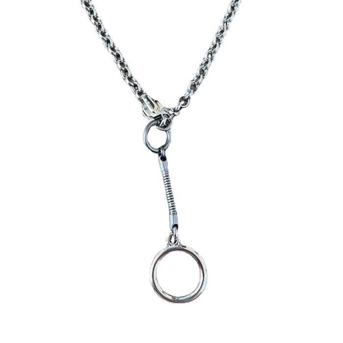 Circle Necklace Women'S Fashion Contrast Color Chain Splicing Niche Design Simple And Versatile Matching Chain Men'S Hot Style