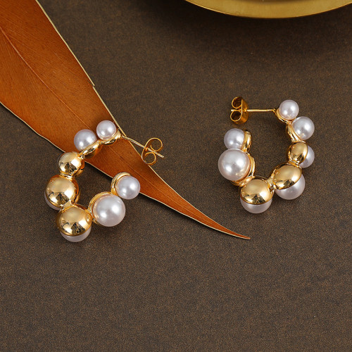 Pearl Earrings Women'S Fashion Light Luxury 925 Silver Needle Earrings French Style Niche Design Earrings