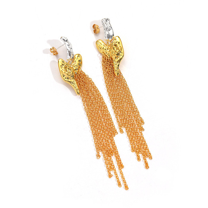 Tassel Earrings Women Love Irregular Color Matching 2022 Earrings Light Luxury Niche Earrings