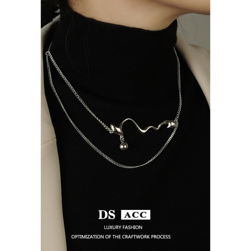 Necklace Young Woman Leakey Irregular Design Fashion Simple Cool Wind Clavicle Chain